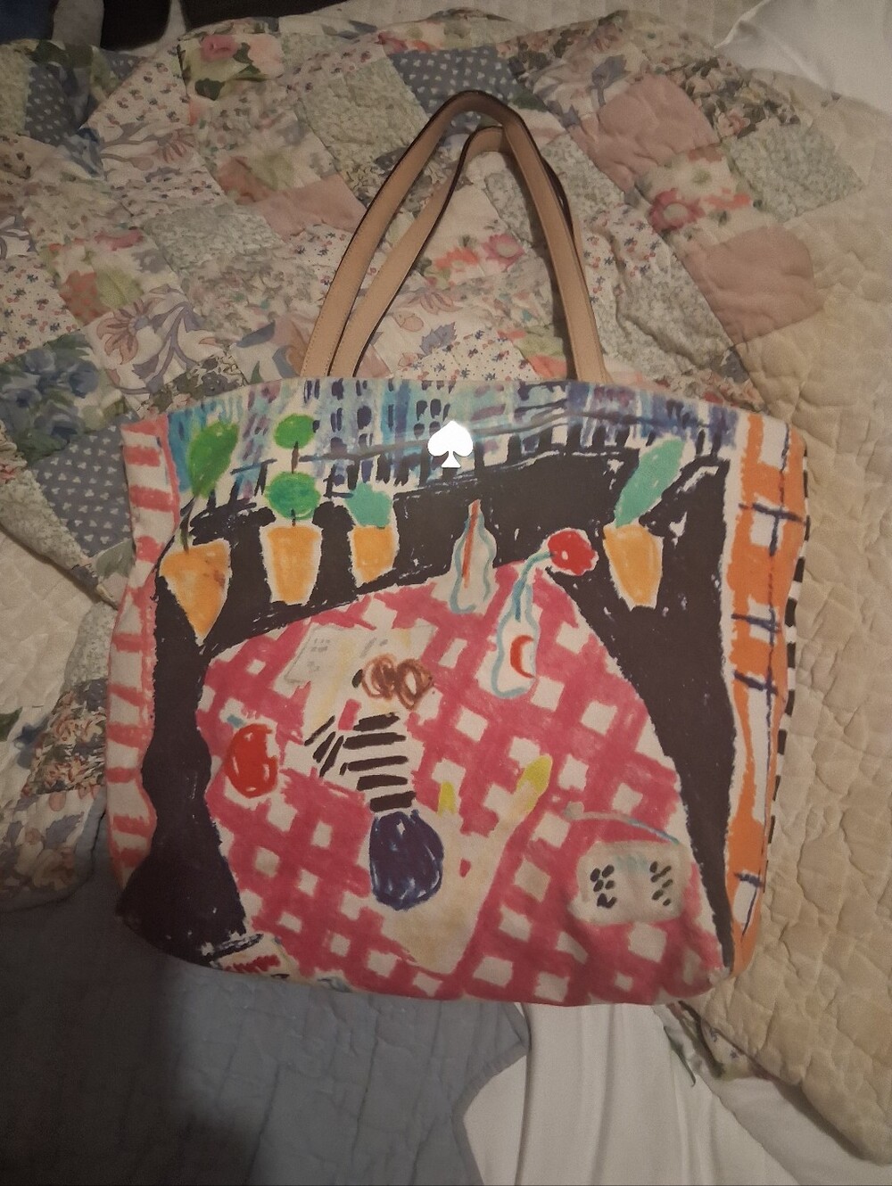 Kate Spade Multicolor Printed Canvas Tote Bag